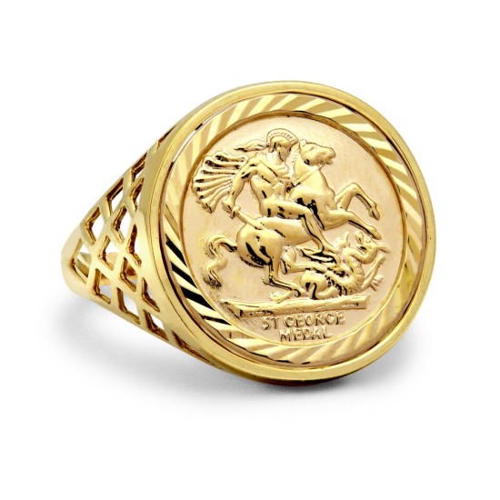 JRN164 | 9ct Yellow Gold 10Th St George Ring