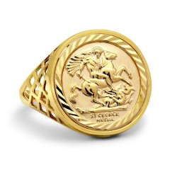 JRN165-N | 9ct Yellow Gold Half St George Ring