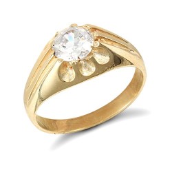 JRN192 | 9ct Yellow Gold Gents Cubic Zirconia Ring