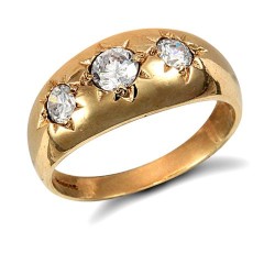 JRN196 | 9ct Yellow Gold Gents Cubic Zirconia Ring