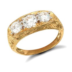 JRN198 | 9ct Yellow Gold Gents Cubic Zirconia Ring
