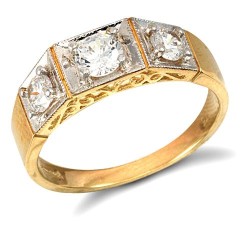 JRN201-R | 9ct Yellow Gold Gents Cubic Zirconia Ring