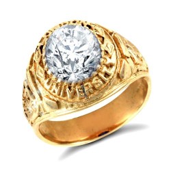 JRN344-T | 9ct Yellow Gold Cubic Zirconia Stone College Ring