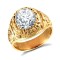 JRN344 | 9ct Yellow Gold Cubic Zirconia Stone College Ring