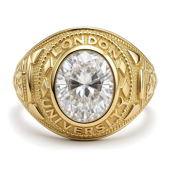 9ct Yellow Gold Cubic Zirconia Stone College Ring