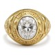 9ct Yellow Gold Cubic Zirconia Stone College Ring