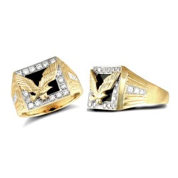 JRN431 | 9ct Yellow Gold Gents Cubic Zirconia Ring