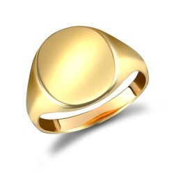 JRN456 | 9ct Yellow Gold Signet Ring Plain
