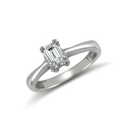 JRN506 | 9ct White Emerald Cut CZ Solitaire Ring