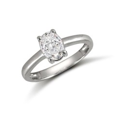 JRN507 | 9ct White Oval Cut CZ Solitaire Ring