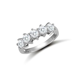 JRN525 | 9ct White Ladies CZ 5 Stone Ring