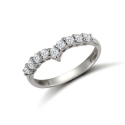 JRN527 | 9ct White Ladies CZ Wishbone Ring