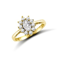 JRN535 | 9ct Yellow Ladies CZ Oval Cluster Ring