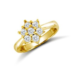 JRN536 | 9ct Yellow Ladies CZ 7 Stone Cluster Ring