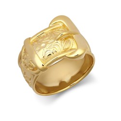 JRN545 | 9ct Yellow Gold Buckle Ring