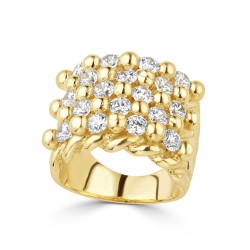 9ct Yellow Gold CZ Keeper Ring