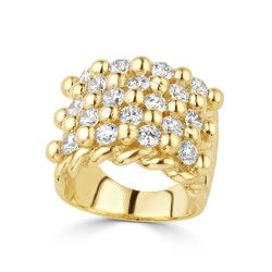 JRN546 | 9ct Yellow Gold CZ Keeper Ring