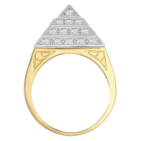 JRN563 | 9ct Yellow Gold Half Ounce CZ Set Pyramid Ring
