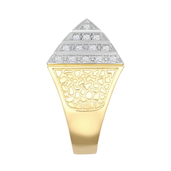 JRN564 | 9ct Yellow Gold 1 Ounce CZ Set Pyramid Ring