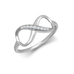 JRN568 | 9ct White CZ Set Infinity Ring