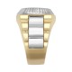 JRN570 | 9ct Yellow & White Gold CZ Set Watch Strap & Bezel Ring