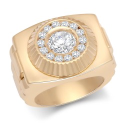 JRN571-T | 9ct Rose Gold CZ Set Watch Strap & Bezel Ring