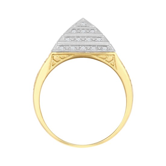 JRN578 | 9ct Yellow Gold CZ Set Pyramid Ring