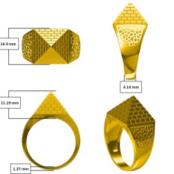 JRN582-P | 9ct Yellow Gold Pyramid Ring