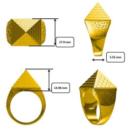 JRN583-R | 9ct Yellow Gold Half Ounce Pyramid Ring