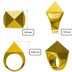 JRN584-T | 9ct Yellow Gold 1 Ounce Pyramid Ring