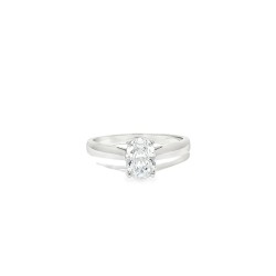 JRN596 | 9ct White Gold, 1.00ct Oval Cubic Zirconia Wed-fit Solitaire Ring