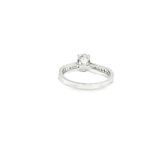 9ct White Gold, 1.00ct Oval Cubic Zirconia Wed-fit Engagement Ring