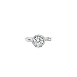 JRN604 | 9ct White Gold, 1.00ct Round Cubic Zirconia Wed-fit Halo Ring