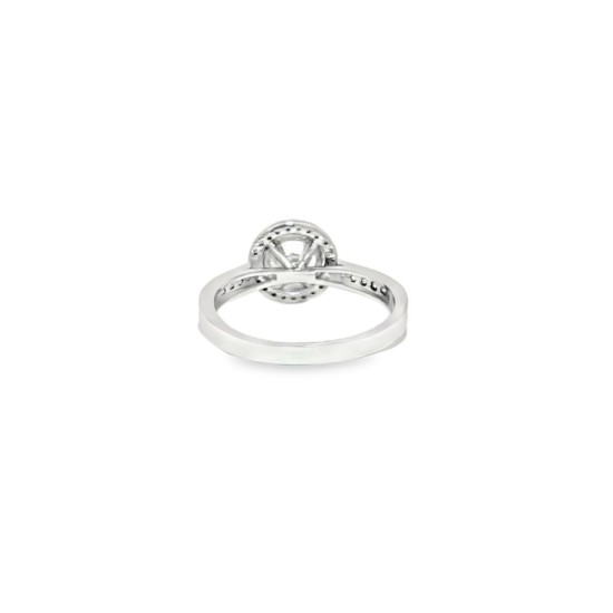 9ct White Gold, 1.00ct Round Cubic Zirconia Wed-fit Halo Ring