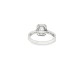 9ct White Gold, 1.00ct Emerald Cut Cubic Zirconia Wed-fit Halo Ring