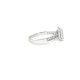 9ct White Gold, 1.00ct Emerald Cut Cubic Zirconia Wed-fit Halo Ring
