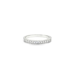 JRN610 | 9ct White Gold, Half Eternity Cubic Zirconia Ring