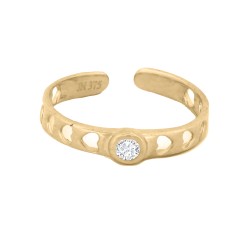 JTR023 | 9ct Yellow CZ set & hearts toe ring