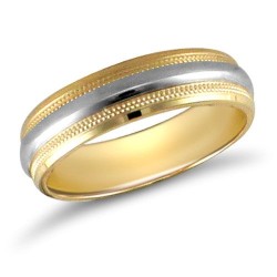 JWR104-18-6 | 18ct Yellow and White Fancy 6mm Wedding Band