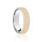 JWR162-18-6 | 18ct White & Yellow Flat Court 6mm Celtic Laser Engraved Wedding Band