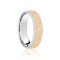 JWR162-9-5 | 9ct White & Yellow Flat Court 5mm Celtic Laser Engraved Wedding Band