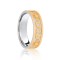 JWR207-18-5 | 18ct White & Yellow Flat Court 5mm Celtic Laser Engraved Wedding Band
