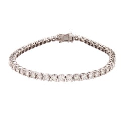 LAB9B019-500 | 9ct White Gold 5.00ct Claw Set LAB Grown Diamond Line Bracelet