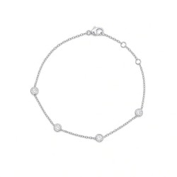 9ct White Gold 0.40ct 3mm Lab Grown Diamond By The Inch Extender Bracelet - 6.5+7.0+7.5"