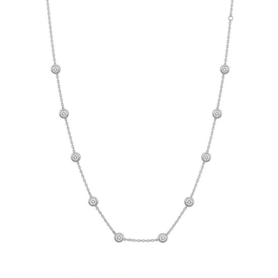 9ct White Gold 2.00ct 3.6mm Lab Grown Diamond By The Inch Extender Necklace - 16+18+20"