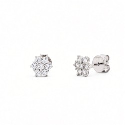 9ct White Gold 0.50cts Lab Grown Diamond Cluster Earrings