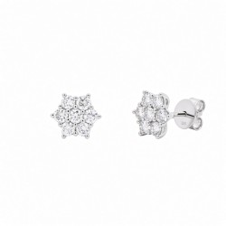 9ct White Gold 1.00cts Lab Grown Diamond Cluster Earrings