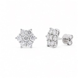 9ct White Gold 2.00cts Lab Grown Diamond Cluster Earrings