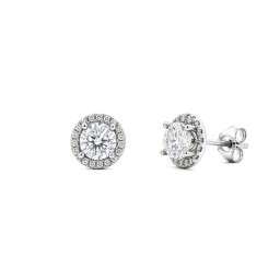 9ct White Gold 0.62ct Natural Diamond Halo Earrings