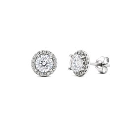 9ct White Gold 0.62ct Natural Diamond Halo Earrings